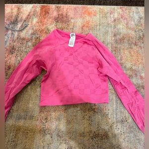 JoyLab Fuchsia Checkered Crop Top